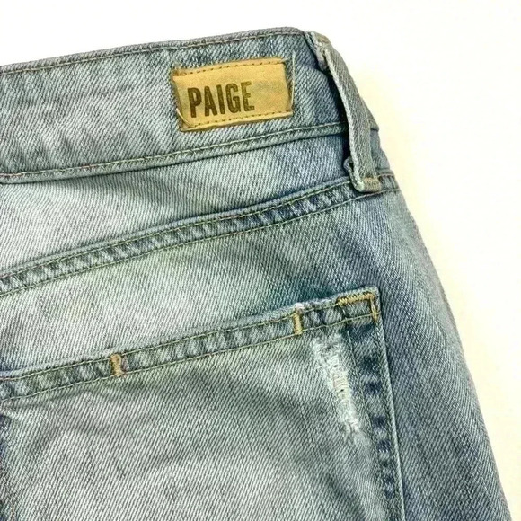 Paige Callie Crop Broke Distress Light Wash Boyfriend Midrise Ankle Jean Size 28 - Picture 8 of 15